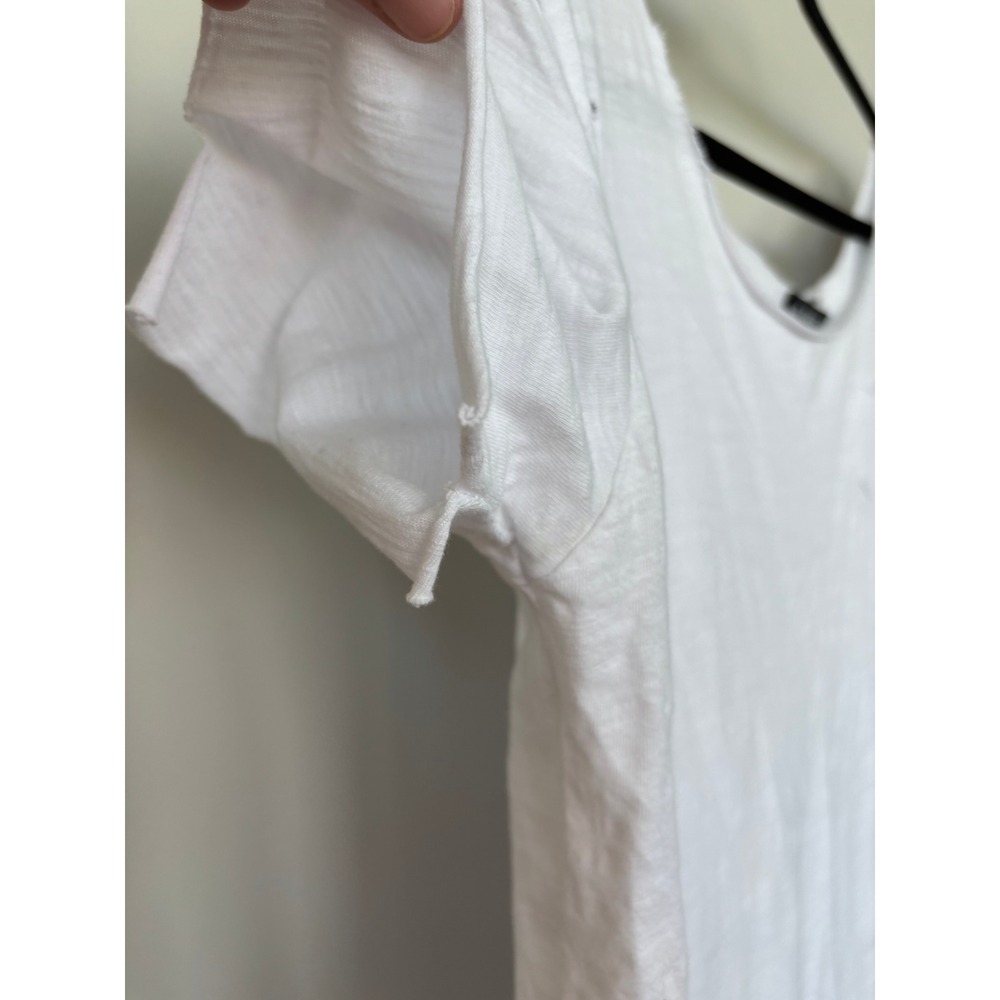 A Rare Bird White Distressed T-Shirt L/XL Cotton Slub Pocket Tee Oversized Edge - Picture 5 of 9